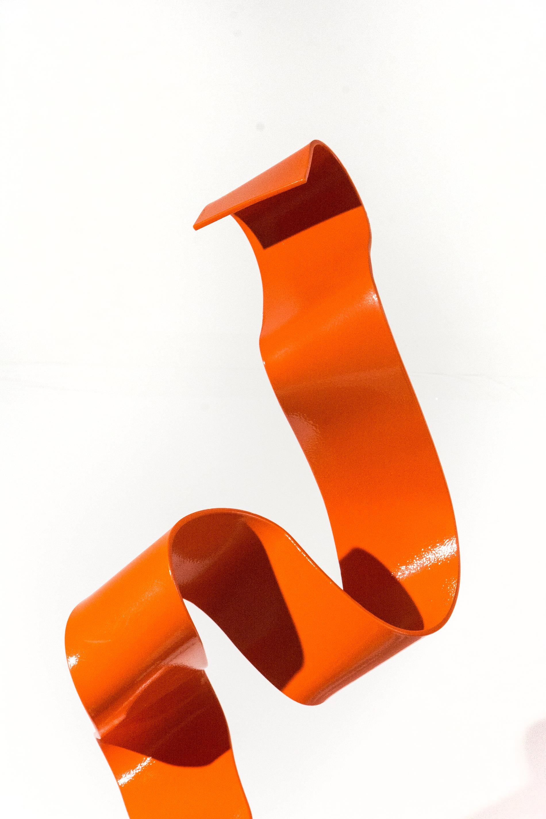 Unwound Orange II - Brown Abstract Sculpture by Mark Birksted