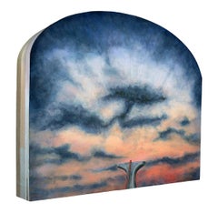 True North - Brief, paysage surréaliste avec ciel orange et bleu, nuages éparpillés