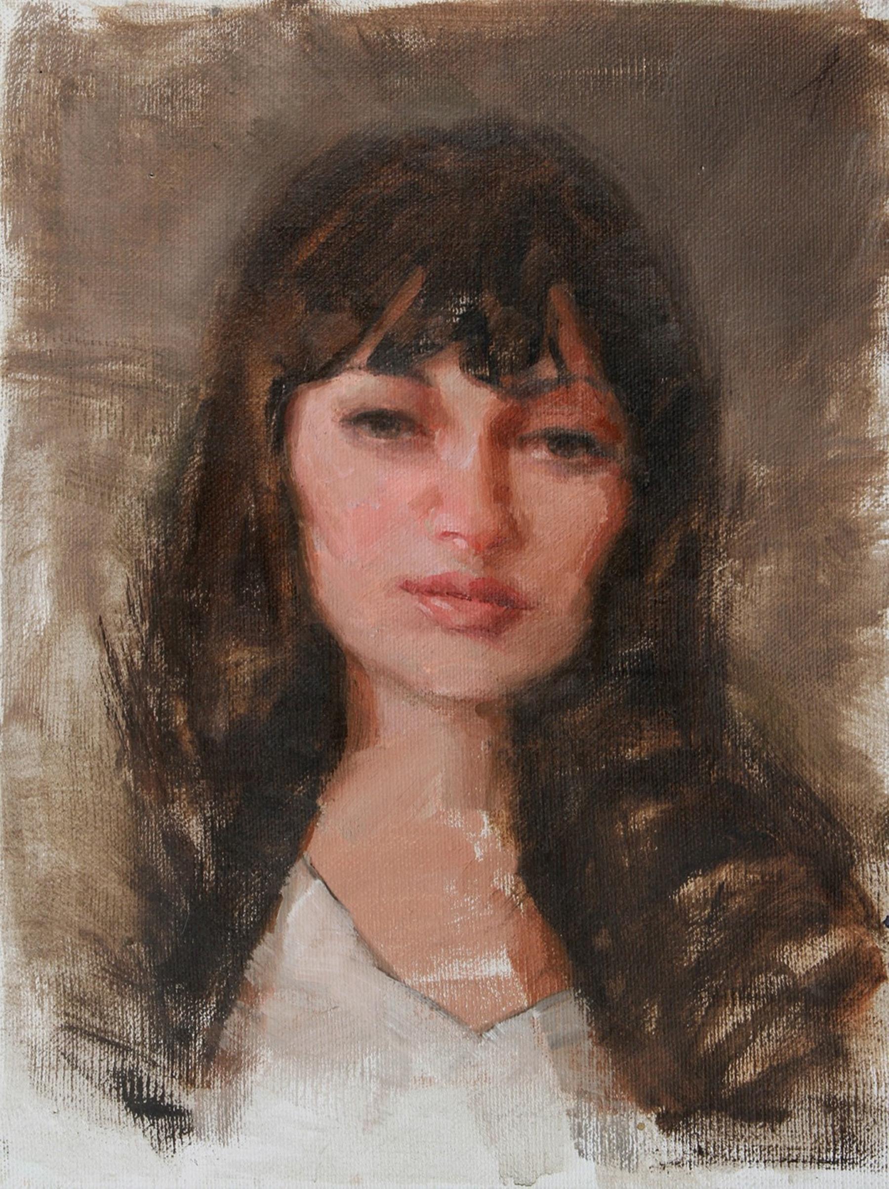 "Anastasia" di Mark Bradley Schwartz è un olio su tela originale che raffigura una modella bruna. 

Originario dell'Illinois, An He ha iniziato la sua vita professionale come graphic designer e art director a St. Louis, nel Missouri, per poi