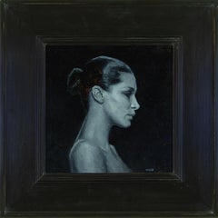 "Contorno grácil" de Mark Bradley Schwartz, Pintura al óleo original, Retrato