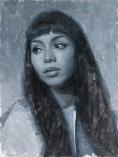 « Looking Away » de Mark Bradley Schwartz, peinture à l'huile originale, portrait