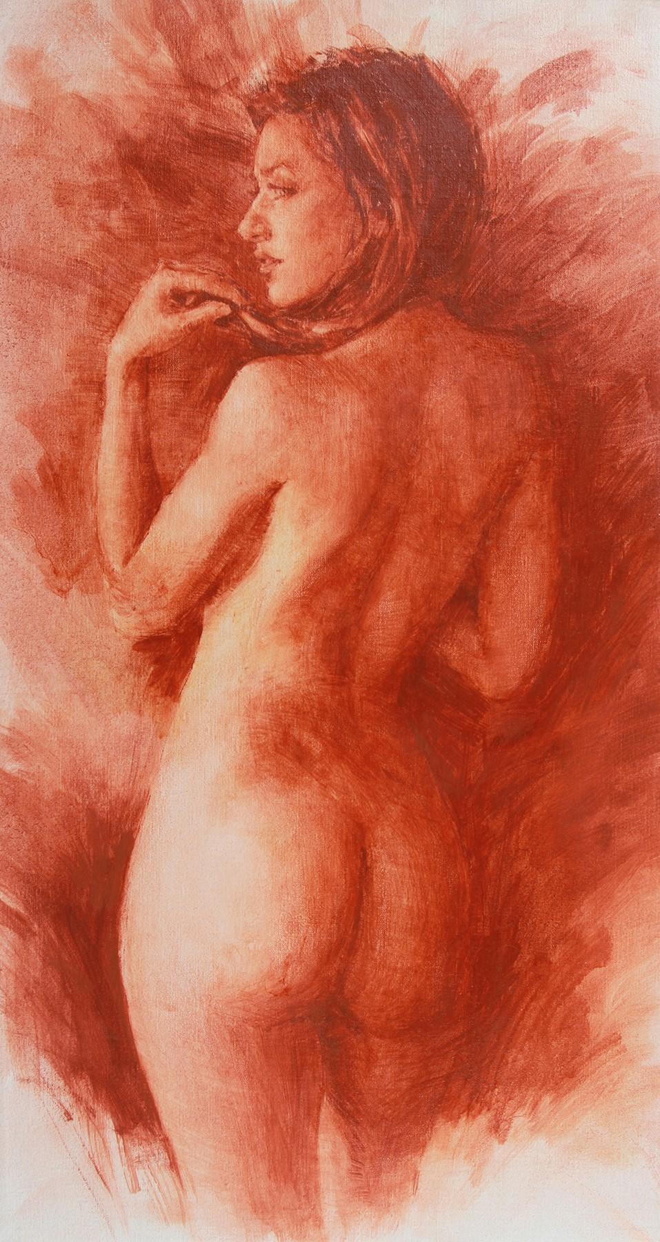 "Desnudo Terra Rosa", de Mark Bradley Schwartz, es un óleo original sobre lienzo que representa la espalda desnuda de una modelo femenina de gráciles curvas. 

Natural de Illinois, comenzó su vida profesional como diseñador gráfico y director