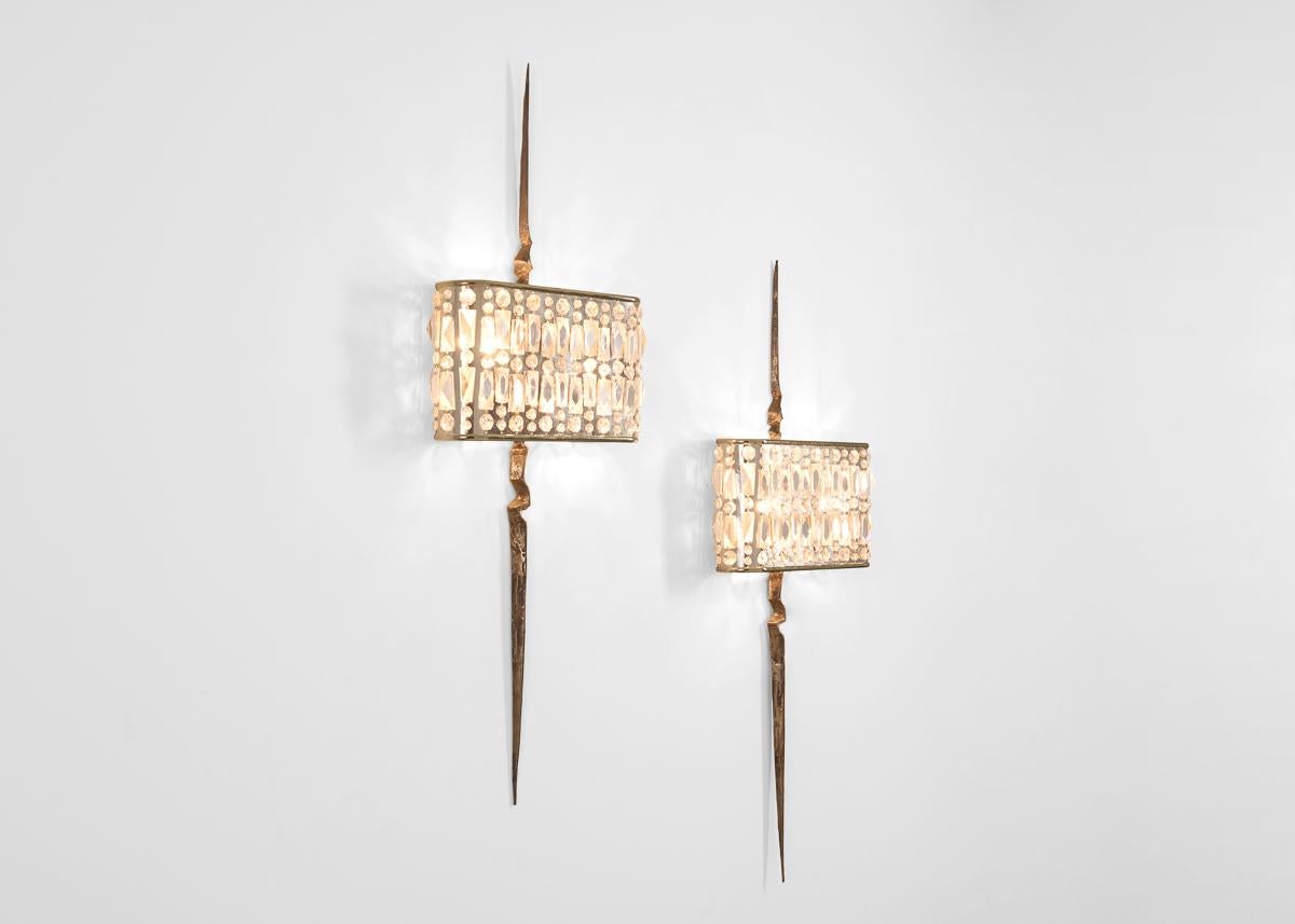 Britannico Mark Brazier-Jones, Manhattan, Coppia di lampade da parete contemporanee, Regno Unito, 2021 in vendita