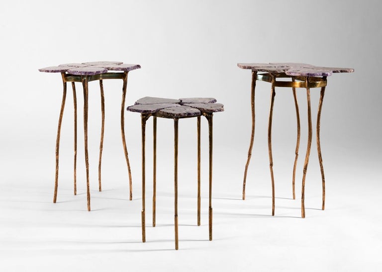 Mark Brazier-Jones, "Petal, " Side Table, Bronze, Amethyst, United ...