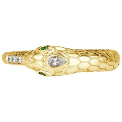 Mark Broumand 0.07 Carat Diamond and Tourmaline Ouroboros Ring