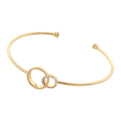 Mark Broumand 0.07 Carat Round Cut Diamond Flex Bangle in 14 Karat Yellow Gold