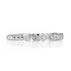 Mark Broumand, alliance en platine avec diamants taille brillant rond 0,14 carat