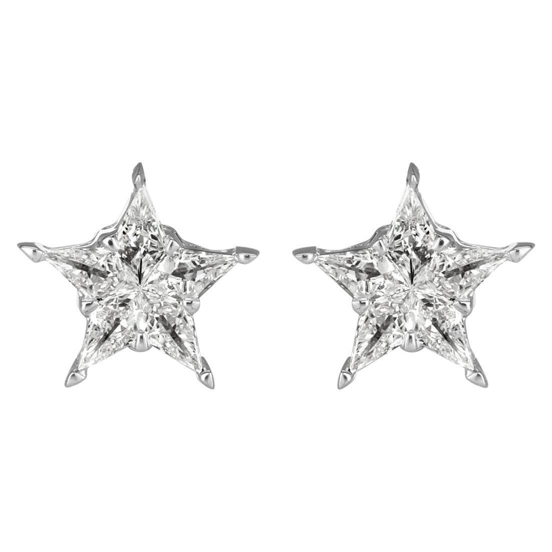 Mark Broumand 0.17 Carat Diamond Star Stud Earrings