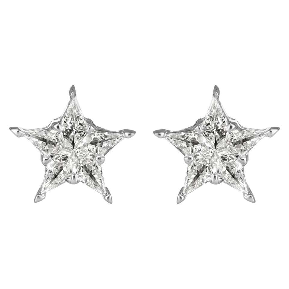 Mark Broumand 0.59 Carat Lily Diamond Stud Earrings For Sale at 1stDibs