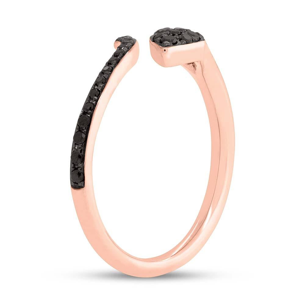 This exquisite diamond snake ring is the latest craze! It showcases 0.20ct of fancy black diamonds micro pavé set in 14k rose gold. It is absolutely perfect for everyday wear!
