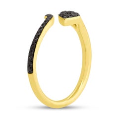 Mark Broumand 0.20 Carat Fancy Black Diamond Snake Ring in 14 Karat Yellow Gold