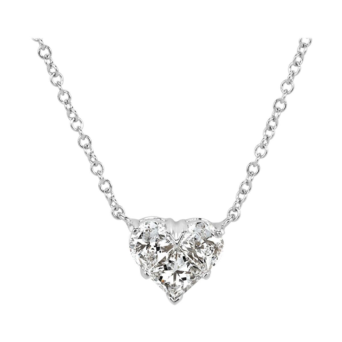 Mark Broumand 0.20 Carat Heart Shaped Diamond Pendant For Sale
