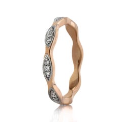 Mark Broumand Anillo de eternidad de diamantes redondos talla brillante de 0,25 ct en oro rosa de 18k