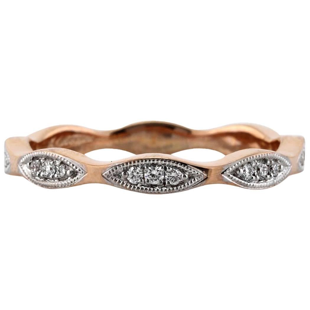 Mark Broumand: 18 Karat Roségold Ewigkeitsring mit 0,25 Karat rundem Diamant im Brillantschliff