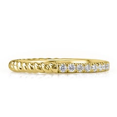 Mark Broumand, alliance en corde torsadée avec diamants taille brillant rond et rond de 0,30 carat