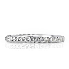 Mark Broumand, alliance en corde torsadée avec diamants taille brillant rond et rond de 0,30 carat