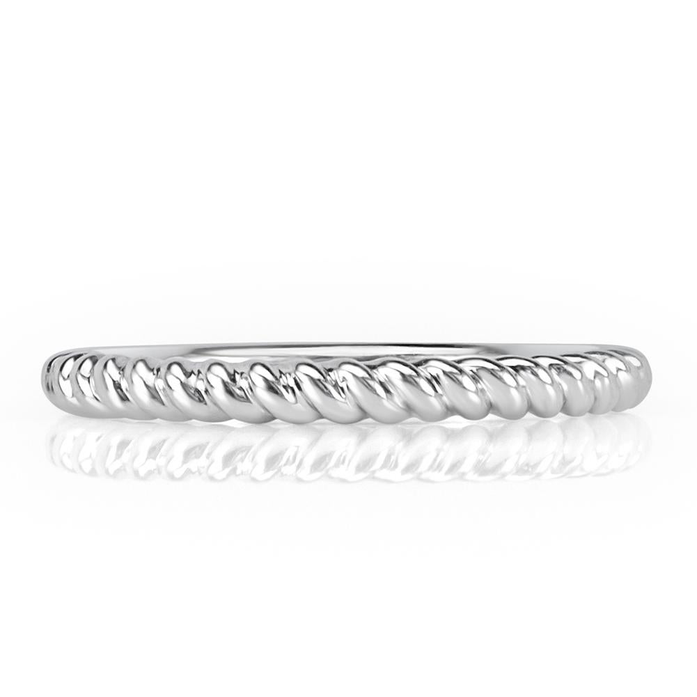 Women's or Men's Mark Broumand 0.30 Carat Round Brilliant Cut Diamond Twisted Rope Wedding Band For Sale