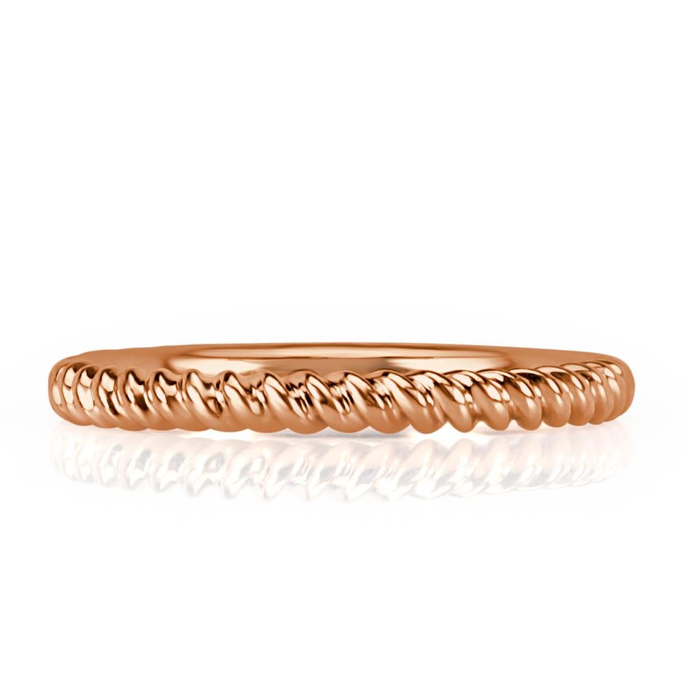 Mark Broumand, alliance en corde torsadée avec diamants taille brillant rond de 0,30 carat Neuf - En vente à Los Angeles, CA