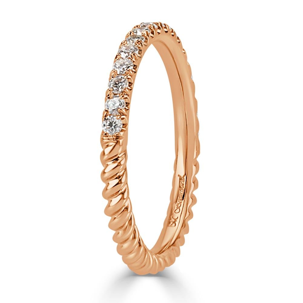 Mark Broumand, alliance en corde torsadée avec diamants taille brillant rond de 0,30 carat en vente 1