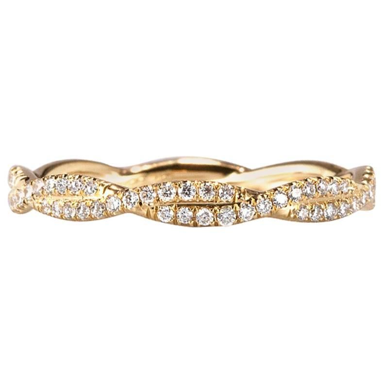 Mark Broumand 0,35 Carati Taglio Brillante Rotondo Diamante Twist Eternity Band