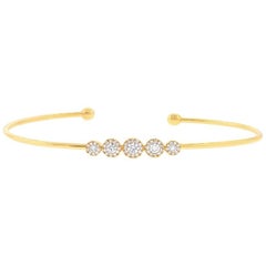 Mark Broumand 0,37 quilates Diamante redondo talla brillante Halo Brazalete flexible