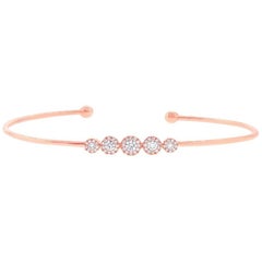Mark Broumand 0,37 quilates Diamante redondo talla brillante Halo Brazalete flexible