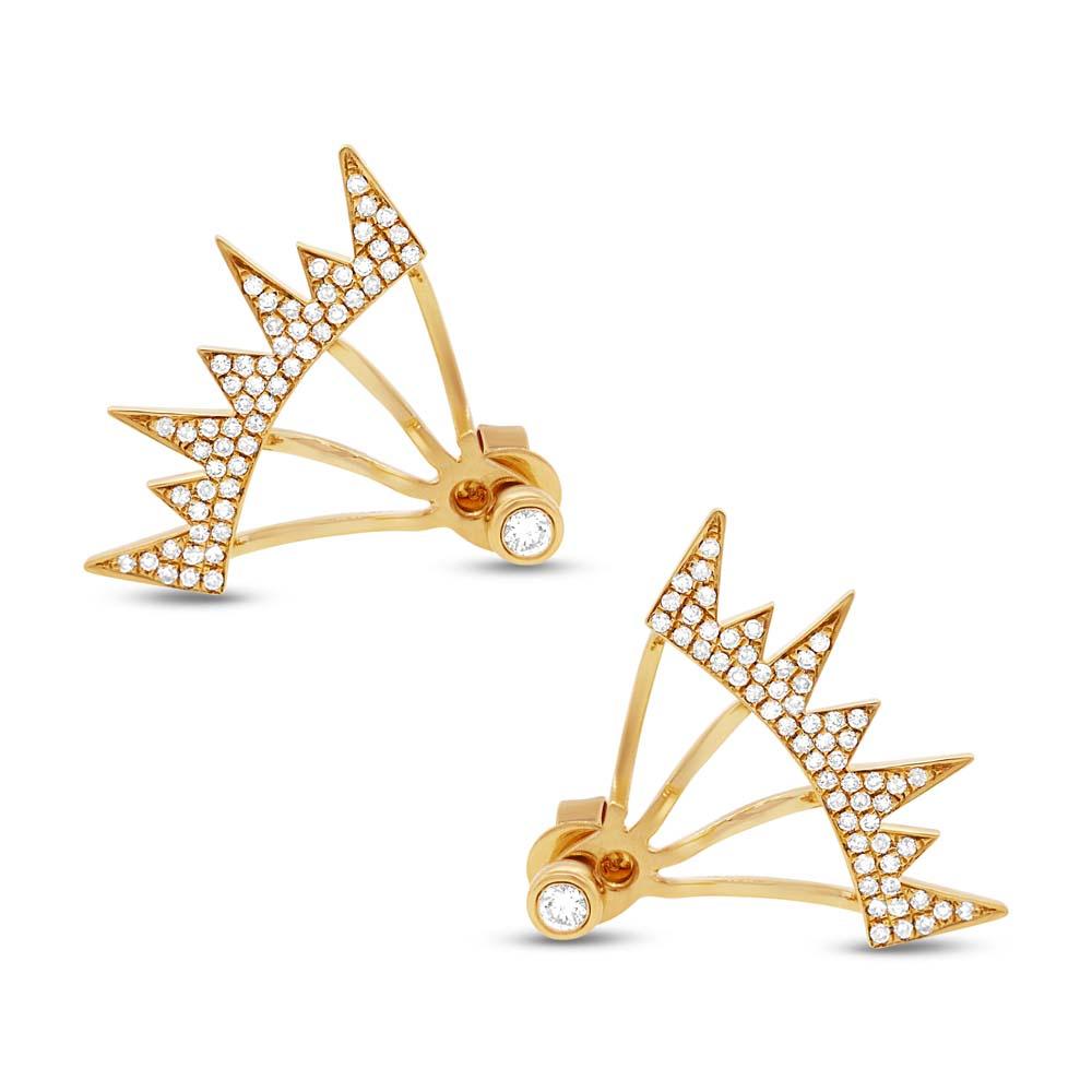 Women's or Men's Mark Broumand 0.38 Carat Diamond Pave Ear Jacket Stud Earrings For Sale