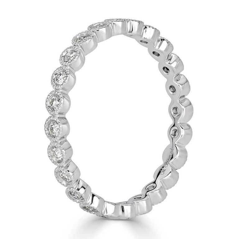 Mark Broumand 0.40 Carat Round Brilliant Cut Milgrain Bezel Set ...