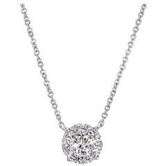 Mark Broumand 0.41 Carat Round Brilliant Cut Diamond Halo Pendant