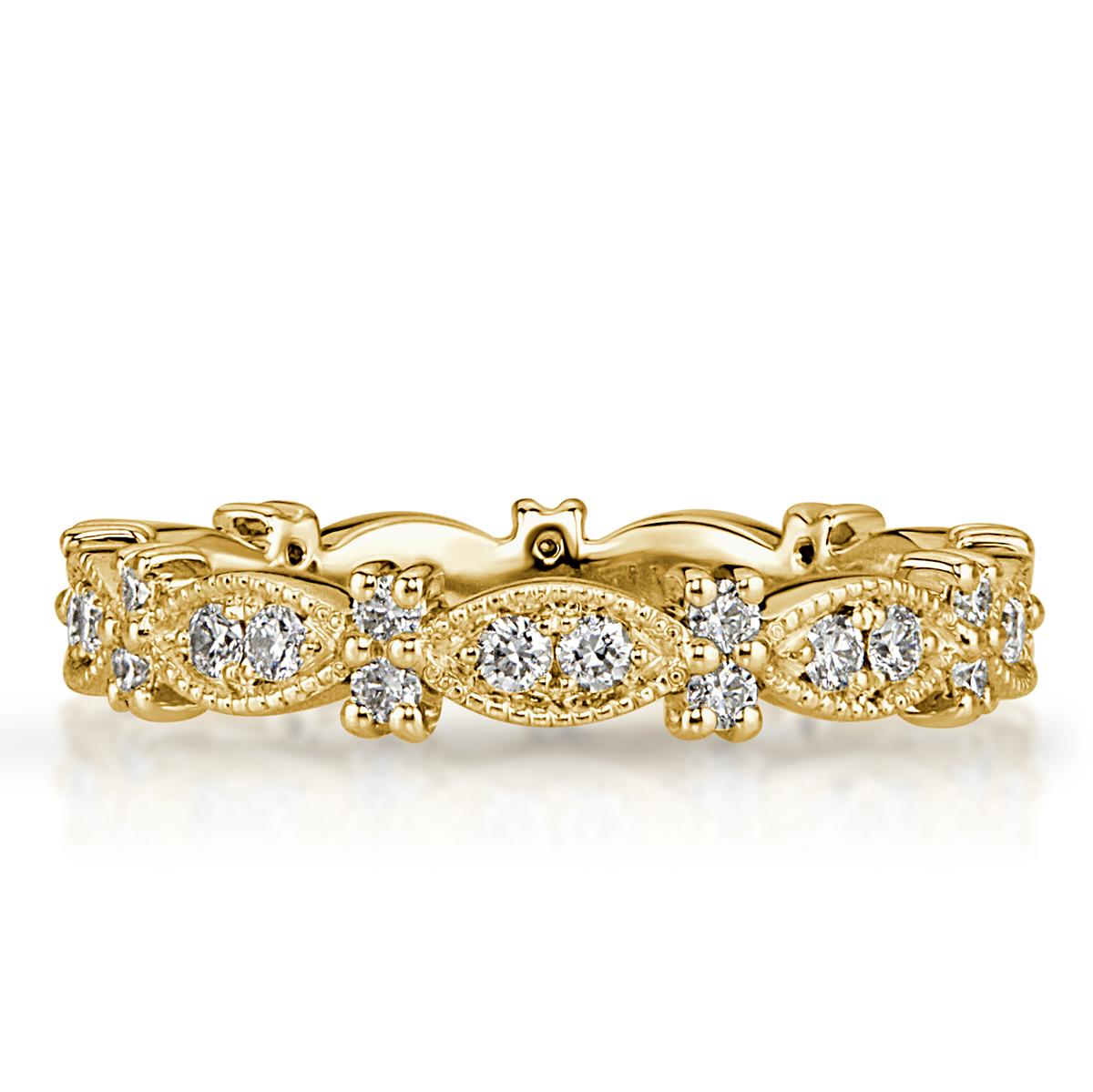 Eternity Band von Broumand mit 0,45 Karat rundem Diamanten im Brillantschliff und Milgrain für Damen oder Herren im Angebot