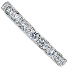 Mark Broumand - Fascia nuziale con diamante rotondo taglio brillante da 0.45 carati in platino