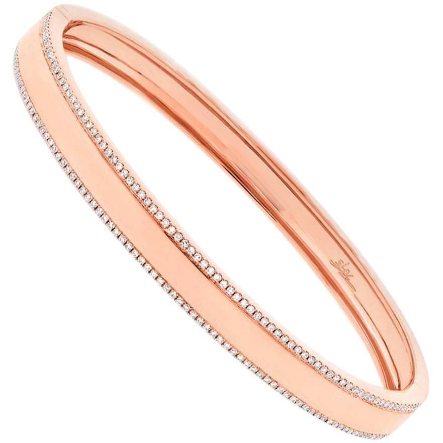 Mark Broumand 0.47 Carat Round Brilliant Cut Diamond Bangle in 14 Karat Gold