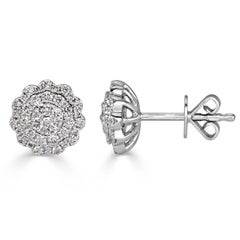Mark Broumand Pendientes de diamantes redondos talla brillante de 0.47 quilates
