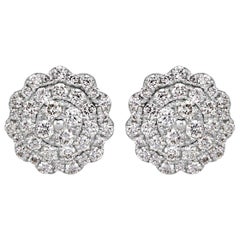 Mark Broumand 0.47 Carat Round Brilliant Cut Diamond Stud Earrings