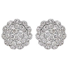 Mark Broumand 0.47 Carat Round Brilliant Cut Diamond Stud Earrings