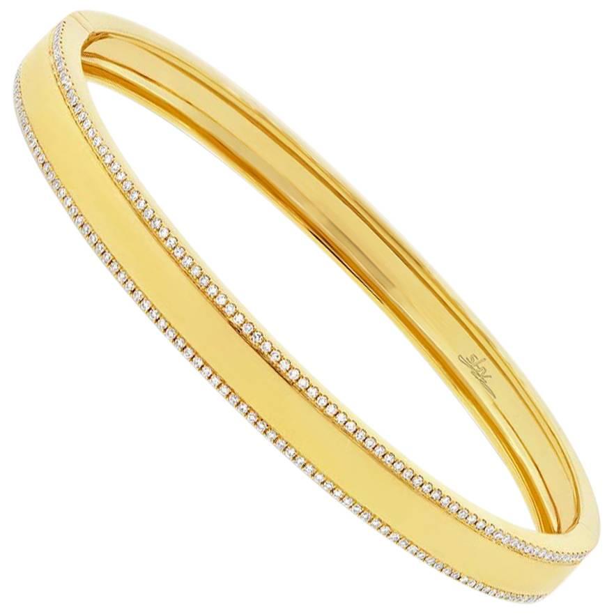 Mark Broumand 0,47 Karat Rundschliff-Diamant-Armreif aus 14 Karat Gelbgold