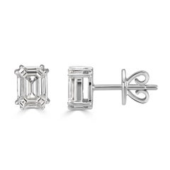 Mark Broumand 0.48 Carat Emerald Cut Diamond Stud Earrings