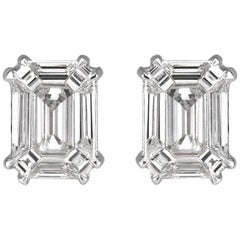 Mark Broumand, clous d'oreilles en diamants taille émeraude de 0,48 carat