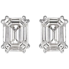 Mark Broumand 0.48 Carat Emerald Cut Diamond Stud Earrings