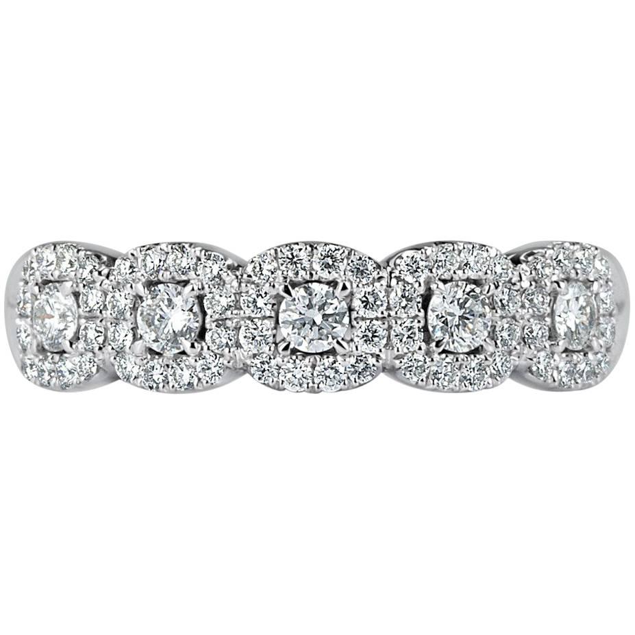 Mark Broumand - Anello con diamante rotondo a taglio brillante da 0,50 carati in oro bianco da 14 carati