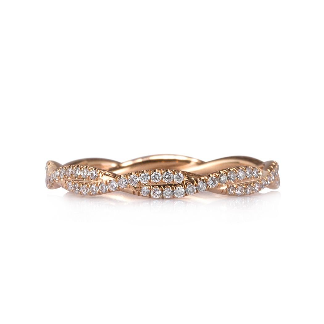 Round Cut Mark Broumand 0.50ct Round Brilliant Cut Diamond Eternity Band in 18k Rose Gold For Sale