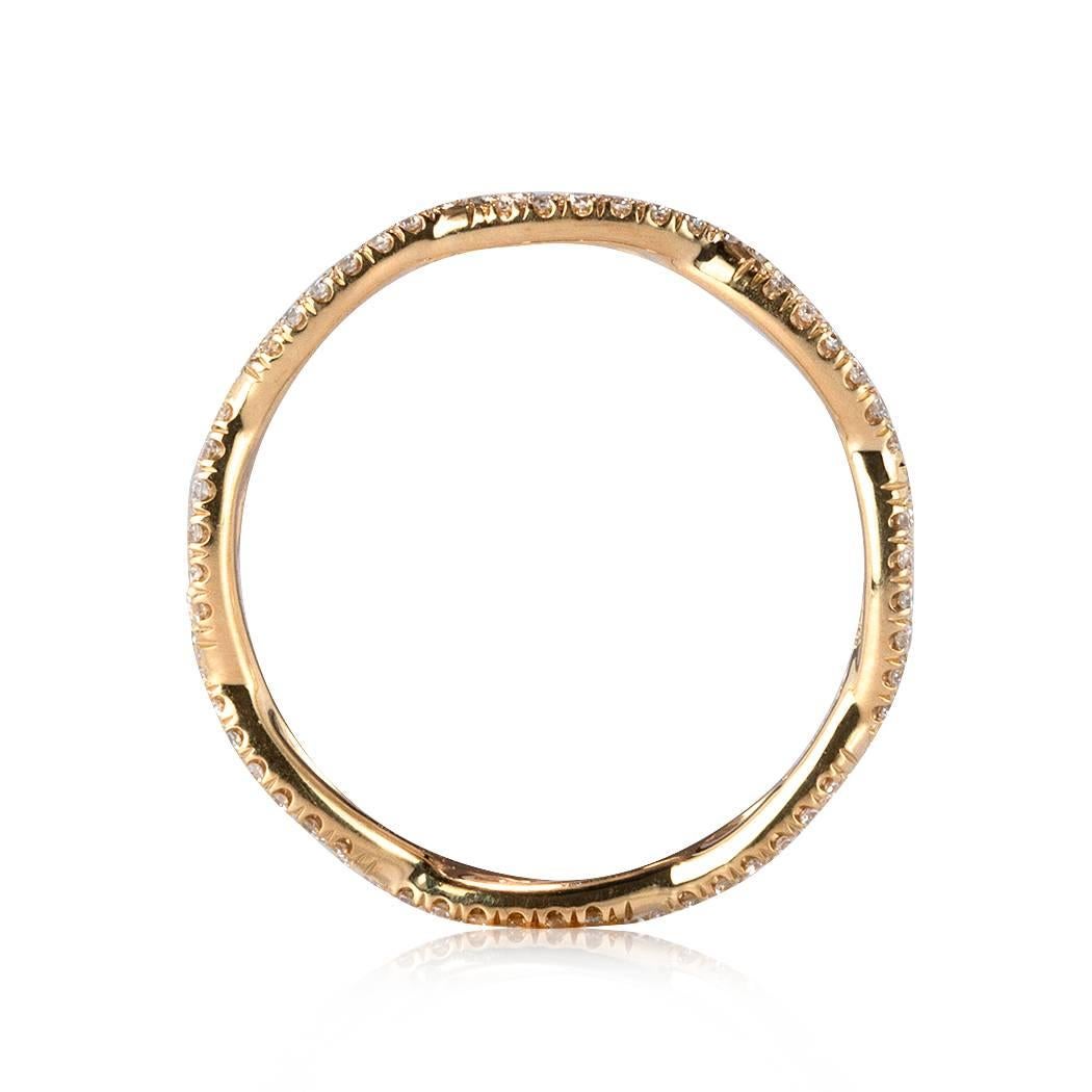 Mark Broumand Anillo de eternidad con diamantes redondos talla brillante de 0,35 quilates en espiral Moderno en venta