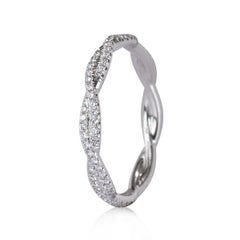 Mark Broumand 0.35ct Round Brilliant Cut Diamond Twist Eternity Band in Platinum