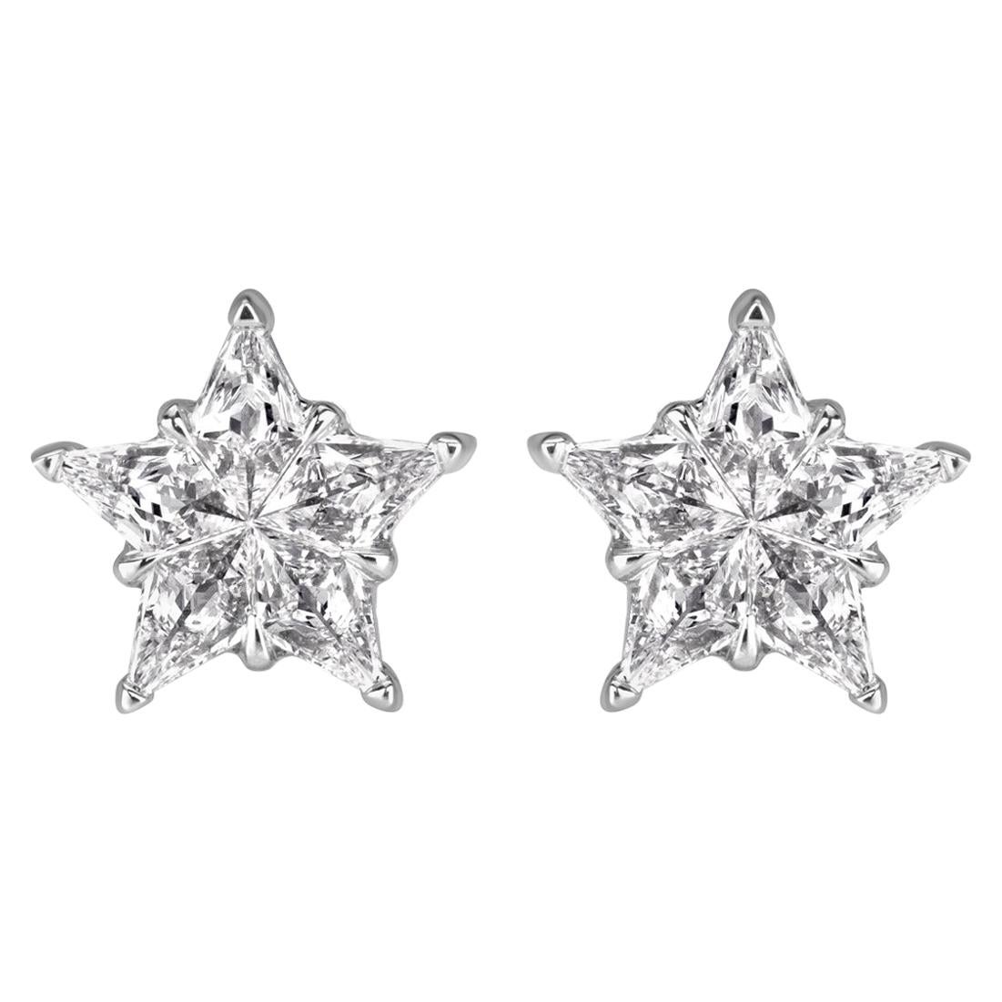 Mark Broumand 0.52 Carat Diamond Star Stud Earrings