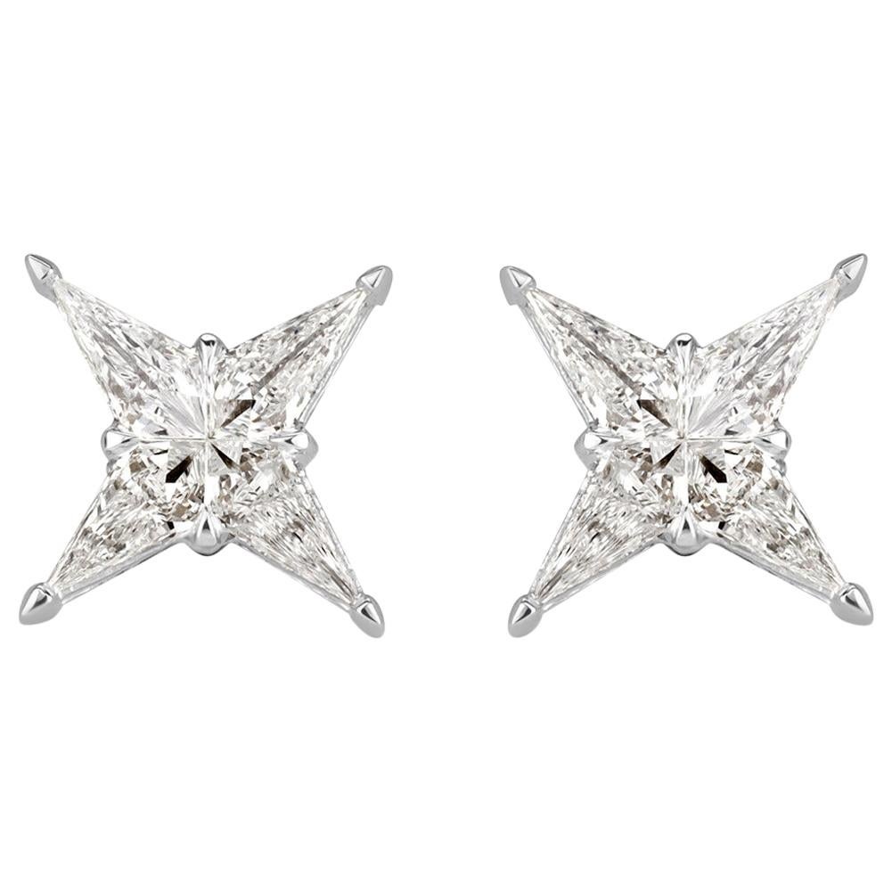 Mark Broumand 0.59 Carat Lily Diamond Stud Earrings For Sale