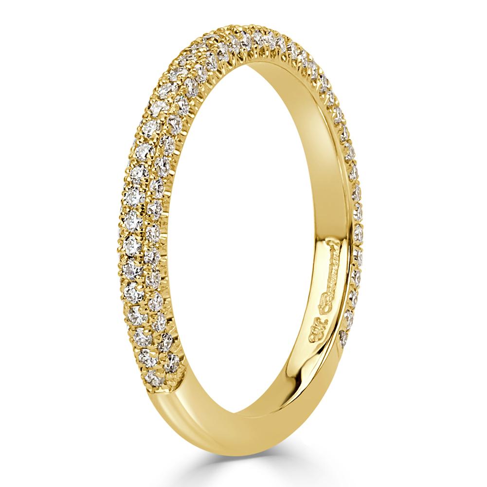 Women's or Men's Mark Broumand 0.60 Carat Round Brilliant Cut Diamond Wedding Band For Sale