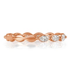 Mark Broumand 0.65ct Marquise Cut Diamond Wedding Band in 18k Rose Gold