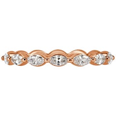 Mark Broumand 0.65ct Marquise Cut Diamond Wedding Band in 18k Rose Gold