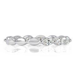 Mark Broumand 0.65ct Marquise Cut Diamond Wedding Band in 18k White Gold