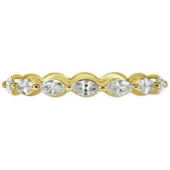 Mark Broumand 0.65ct Marquise Cut Diamond Wedding Band in 18k Yellow Gold